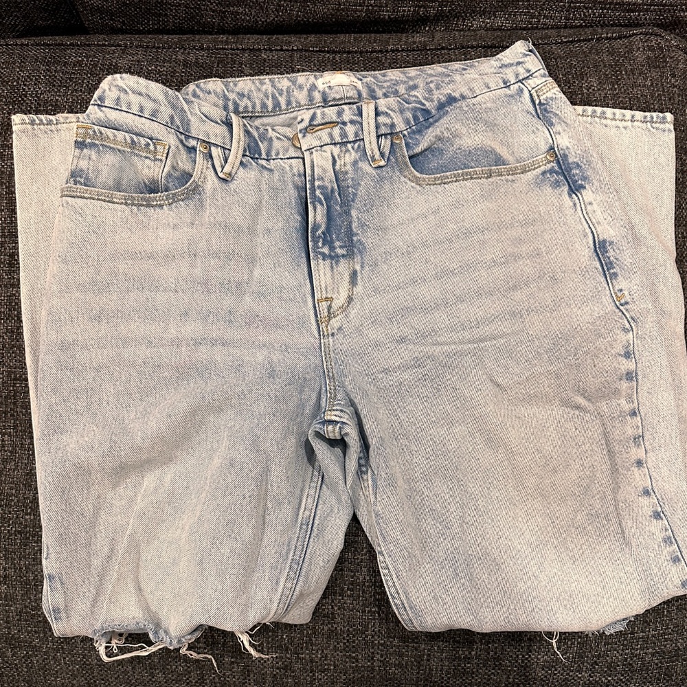 Good American Blue Boyfriend Jeans Distressed Vintage